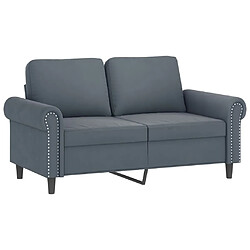 Avis Maison Chic Ensemble de canapés 2 pcs avec coussins, Canapé droit Sofa pour Salon Gris foncé Velours -GKD247594