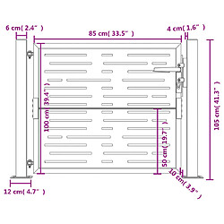 vidaXL Portail de jardin 105x105 cm acier corten conception de carré pas cher