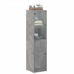 Acheter Maison Chic Commode Buffet - Meuble de rangement avec porte en verre gris béton 35x37x142 cm -GKD42919