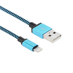 Acheter Wewoo Câble bleu pour iPhone 6 & 6 Plus, 5 & 5S & 5C, iPad Air 2 & Air, mini 1/2/3, iPod touch 5 2m tissé style Lightning à USB données de synchronisation / de chargement,