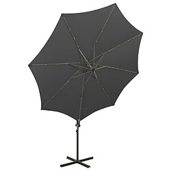 Acheter Helloshop26 Parasol meuble de jardin déporté avec mât et lumières led anthracite 300 cm 02_0008516