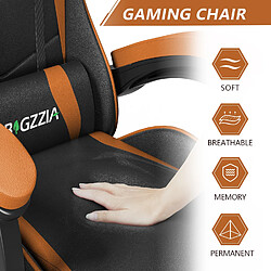 RATTANTREE Chaise de Gaming, fauteuil gaming, avec Lombaire&Appui-Tête Appui, chaise gamer, Ergonomique PU Cuir Chaise Bureau, fauteuil gamer, chaise bureau gaming, Dossier Inclinable à 155, Noir Orange