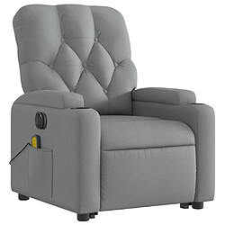 Avis vidaXL Fauteuil inclinable de massage électrique Gris clair Tissu