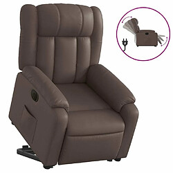 Maison Chic Fauteuil Relax pour salon, Fauteuil inclinable électrique marron similicuir -GKD60871