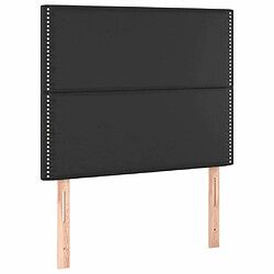 Acheter Maison Chic Tête de lit scandinave à LED,meuble de chambre Noir 80x5x118/128 cm Similicuir -MN61692