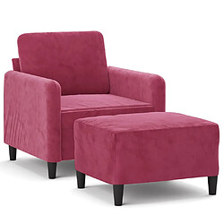 vidaXL Fauteuil avec repose-pied Rouge bordeaux 60 cm Velours