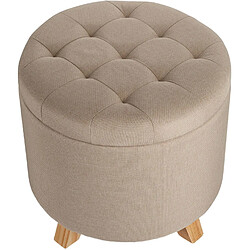 Avis Helloshop26 Tabouret siège pouf avec coffre de rangement capitonné 44,5 cm beige 08_0000291