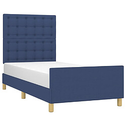 Avis Maison Chic Lit adulte - Cadre Structure de lit avec tête de lit Contemporain Bleu 80x200 cm Tissu -MN39886