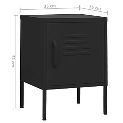 vidaXL Table de chevet Noir 35x35x51 cm Acier pas cher