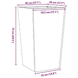 vidaXL Jardinière blanc 45x45x75 cm acier pas cher