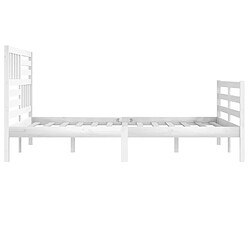 Maison Chic Lit Super King - Cadre de lit,Structure du lit Contemporain pour chambre Blanc Bois massif 180x200 cm -MN96147 pas cher