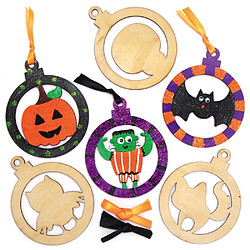 Baker Ross AX230 Kit De Boules Halloween En Bois - Paquet De 10, Ornements Halloween, Loisirs Créatifs Pour Enfants Et Adultes