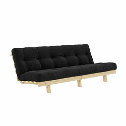 Inside 75 Banquette convertible futon LEAN pin coloris charbon couchage 130x190 cm.