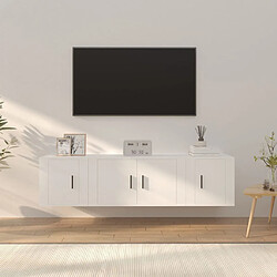 Maison Chic Ensemble de meubles TV 3 pcs pour salon - Blanc Bois d'ingénierie -MN78963