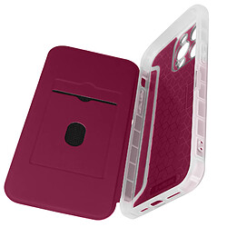 Avizar Etui pour iPhone 14 Pro Max Clapet Magnétique Porte Carte Piano Book bordeaux