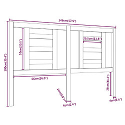 vidaXL Tête de lit Noir 146x4x100 cm Bois massif de pin pas cher