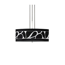 Luminaire Center Suspension Manhattan Chrome poli, blanc givré