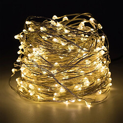 Salcar Coloré LED guirlande lumineuse de 10 mètres / 33 Ft 100 diodes à l'intérieur du fil de cuivre Micro USB pour les fêtes de Noël Party Decorating (blanc chaud) [Classe énergétique A+]