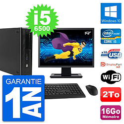 PC HP 800 G2 SFF Ecran 19" Intel i5-6500 RAM 16Go Disque 2To Windows 10 Wifi - Occasion