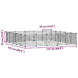 Acheter vidaXL Cage animaux de compagnie à 20 panneaux et porte Noir 35x35 cm
