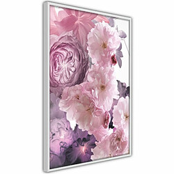 Paris Prix Affiche Murale Encadrée Pink Bouquet 20 x 30 cm Blanc