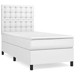 vidaXL Sommier à lattes de lit avec matelas Blanc 80x200 cm Similicuir