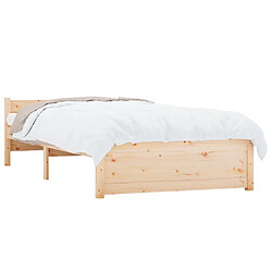 Avis vidaXL Cadre de lit sans matelas bois massif 90x190 cm