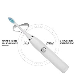 Universal Brosse à dents électrique acoustique 5 modes Brosse à dents à ultrasons imperméable Brosse à dents à cheveux automatique pour adultes Charge USB (blanc)