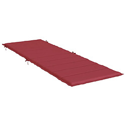 Avis vidaXL Coussin de chaise longue rouge bordeaux 186x58x3cm tissu oxford