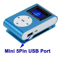 Wewoo Lecteur MP3 bleu bébé de carte TF Micro SD MP3 avec écran LCD, clip en métal pas cher