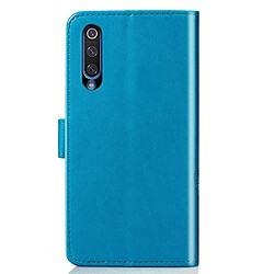 Avis Wewoo Housse Coque Étui en cuir Motif fleurs pressées Lucky Clover pour Xiaomi Mi 9avec porte-cartes et porte-cartesportefeuille et dragonne bleu