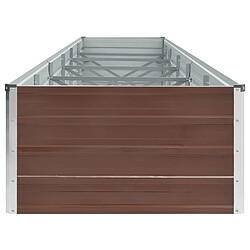 Avis vidaXL Lit surélevé de jardin Acier galvanisé 480x80x45 cm Marron