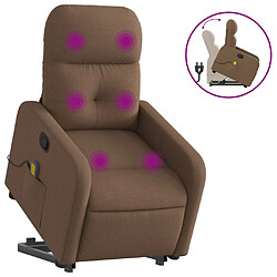 vidaXL Fauteuil de massage inclinable Marron Tissu