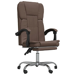 Maison Chic Fauteuil inclinable de bureau,Fauteuil luxe de relaxation Marron Similicuir -MN51379