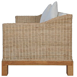 Acheter Maison Chic Canapé à 2 places,Sofa de Salon,Canapé droit avec coussins Rotin naturel -GKD842917