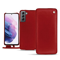 Housse cuir Samsung Galaxy S21 - Rabat vertical - Rouge ( Nappa - Pantone #d50032 ) - NOREVE