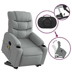 Maison Chic Fauteuil Relax pour salon, Fauteuil de massage inclinable Gris clair Tissu -GKD99577 pas cher