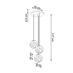 Acheter Luminaire Center Suspension Tulos Cluster Acier Noir 3 ampoules 117cm