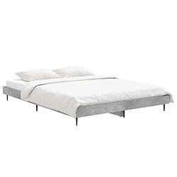 Avis Maison Chic Lit adulte - Lit simple Cadre de lit,Structure du lit Contemporain gris béton 140x190 cm bois d'ingénierie -MN78504