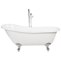 Beliani Baignoire îlot blanche 153 x 77 cm CAYMAN pas cher