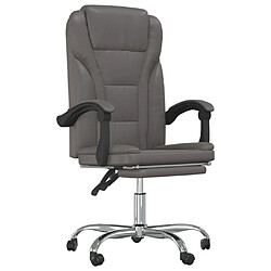 Maison Chic Fauteuil inclinable de bureau,Fauteuil luxe de relaxation Gris Similicuir -MN72382