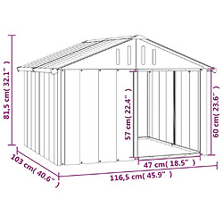 Acheter vidaXL Niche pour chien Anthracite 116,5x103x81,5 cm Acier galvanisé