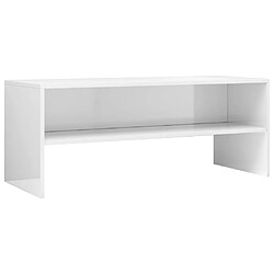 Maison Chic Meuble TV scandinave - Banc TV pour salon Blanc brillant 100 x 40 x 40 cm Aggloméré -MN78368