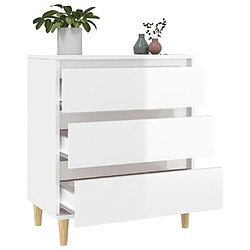 Maison Chic Commode Buffet - Meuble de rangement Blanc brillant 60x35x70 cm Bois d'ingénierie -GKD95079 pas cher