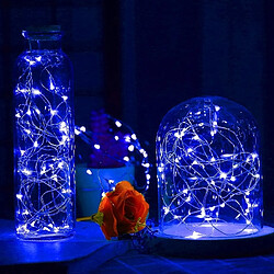 Wewoo Guirlande argent 2m 20 LEDs SMD 0603 IP65 étanche CR2032 bouton piles couleur cuivre chaîne String Light Festival lampe / décoration bande de lumière bleue