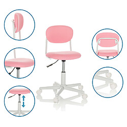 Chaise de bureau pour enfants / chaise pivotante pour enfants KIDDY BASE I Tissu rose hjh OFFICE