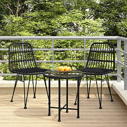 Maison Chic Lot de 2 Chaises de jardin,Fauteuil d'extérieur Noir 48x62x84 cm Résine tressée -MN71829