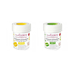 Scrapcooking 2 colorants alimentaires en poudre - vert-jaune