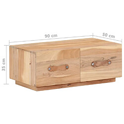 vidaXL Table basse 90x50x35 cm Bois de récupération massif pas cher