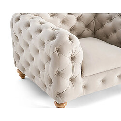 Acheter Lisa Design Walter - fauteuil chesterfield en velours - pieds bois